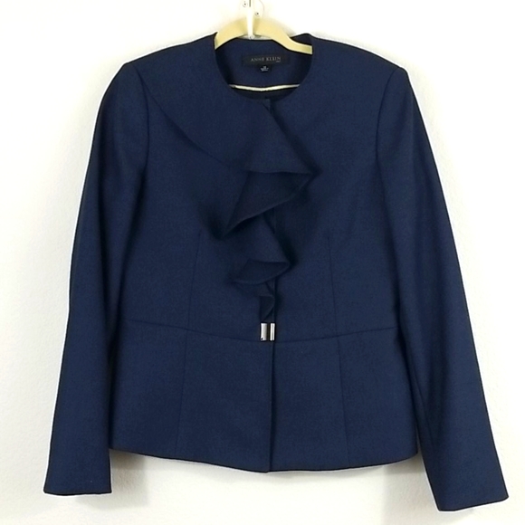 ANNE KLEIN NAVY SKIRT SUIT SIZE 10 - Picture 1 of 8